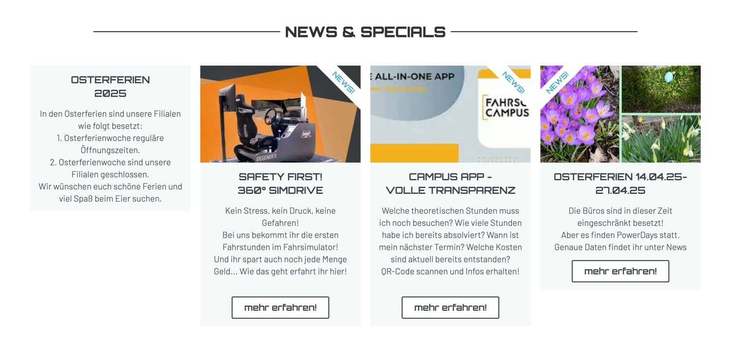 Ausschnitt 4 von 6 der Website von Fahrschule Neukirchen, Rhein-Sieg-Kreis