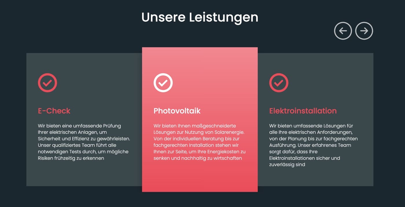 Ausschnitt 1 von 3 der Website von Husseini Elektro, Frankfurt am Main
