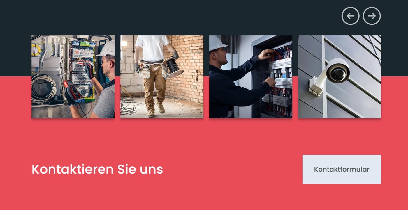 Ausschnitt 2 von 3 der Website von Husseini Elektro, Frankfurt am Main