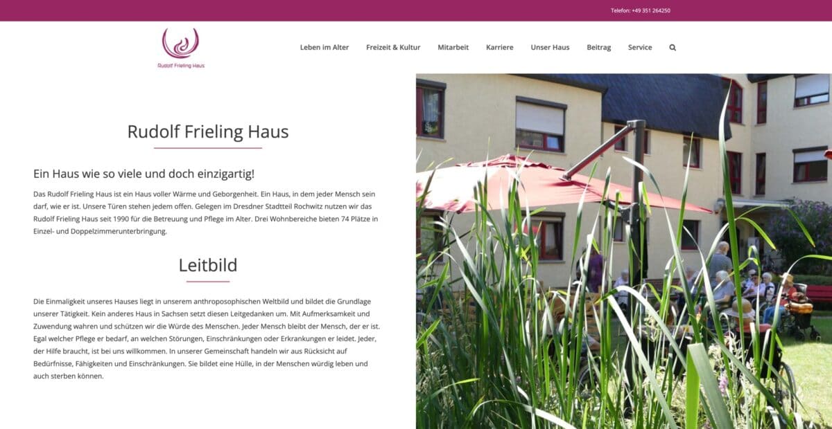 Screenshot der Website