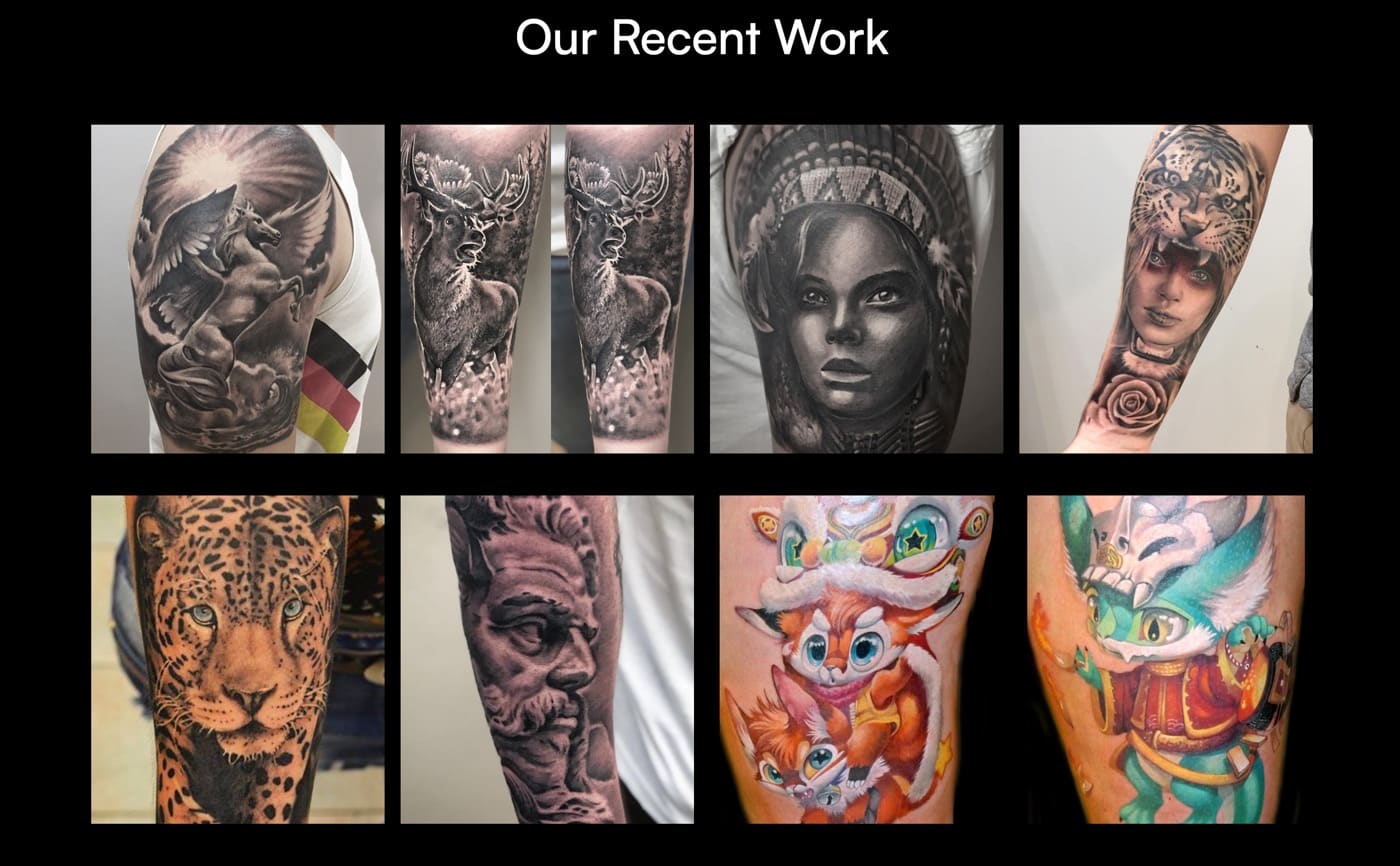 Ausschnitt 3 von 5 der Website von Tattoo Anansi, München