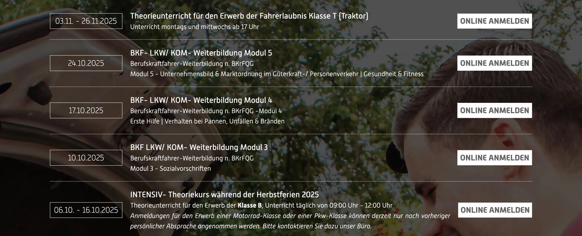 Ausschnitt 6 von 6 der Website von Kraftfahrschule Sächsische Schweiz, Landkreis Sächsische Schweiz-Osterzgebirge