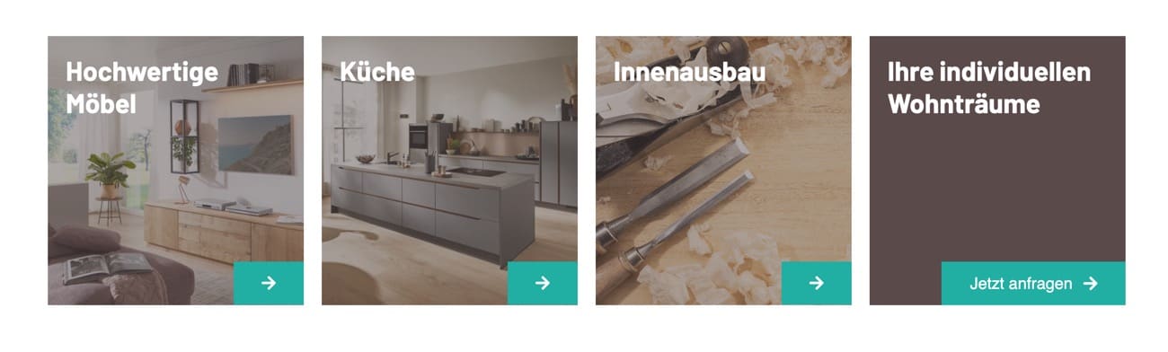 Ausschnitt 2 von 3 der Website von Tischlerei Lassek, Dortmund