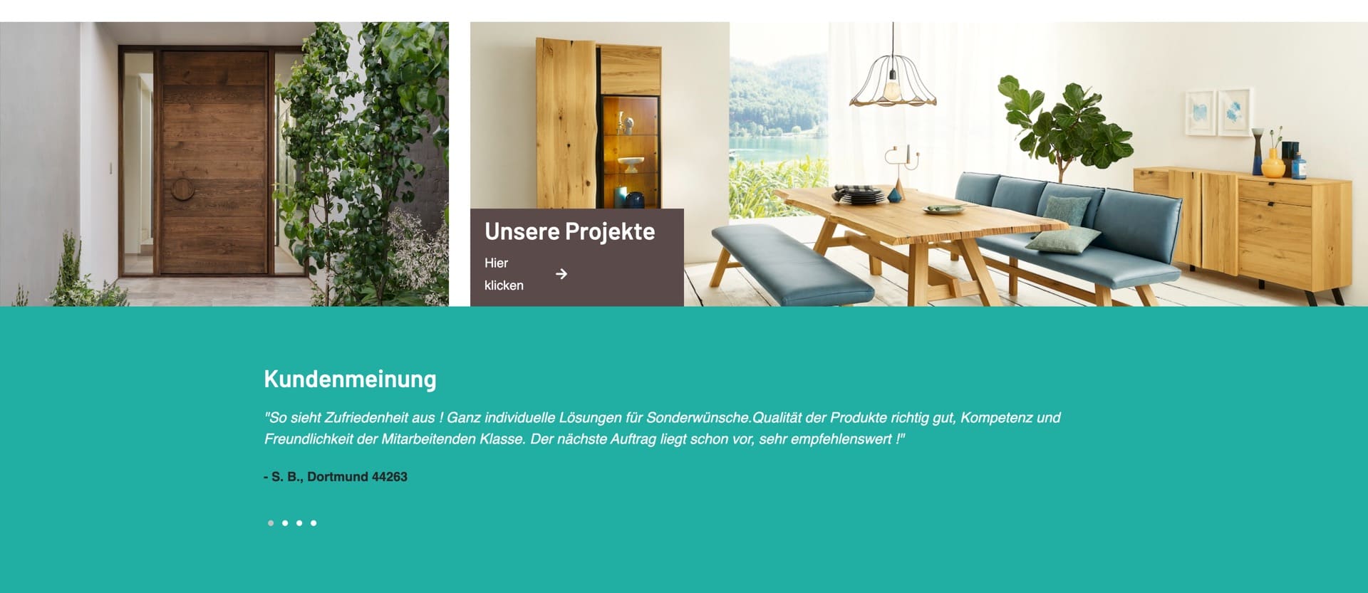 Ausschnitt 3 von 3 der Website von Tischlerei Lassek, Dortmund