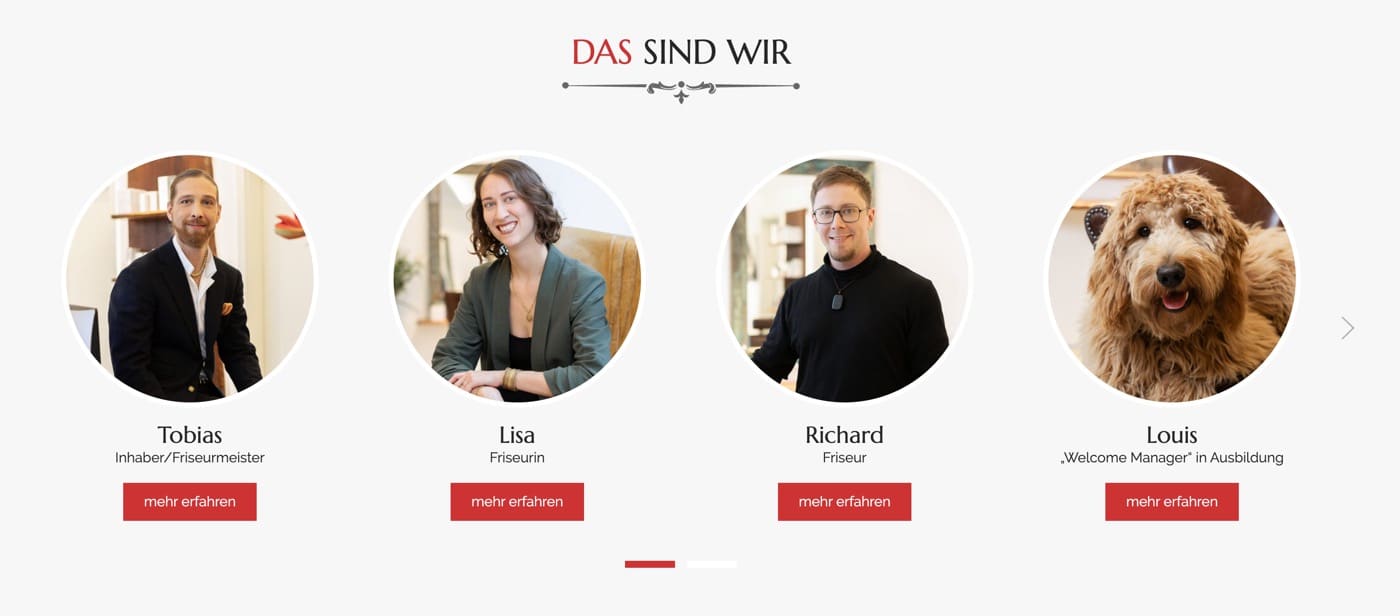 Ausschnitt 1 von 3 der Website von Tobias Schneider Friseure, Dresden