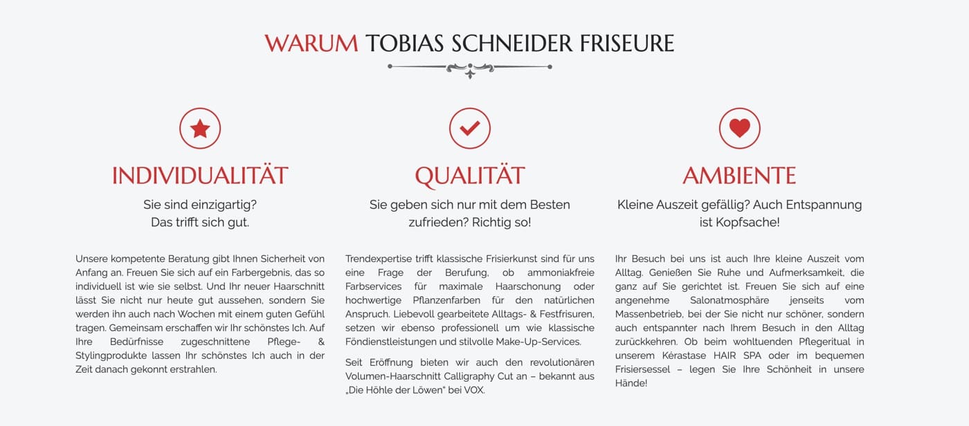 Ausschnitt 2 von 3 der Website von Tobias Schneider Friseure, Dresden