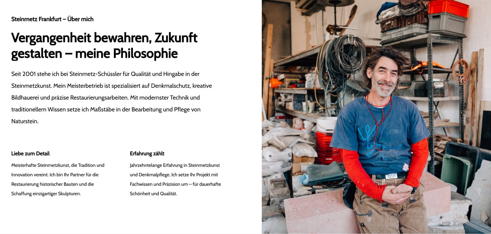 Ausschnitt 2 von 6 der Website von Steinmetz-Schüssler, Frankfurt am Main