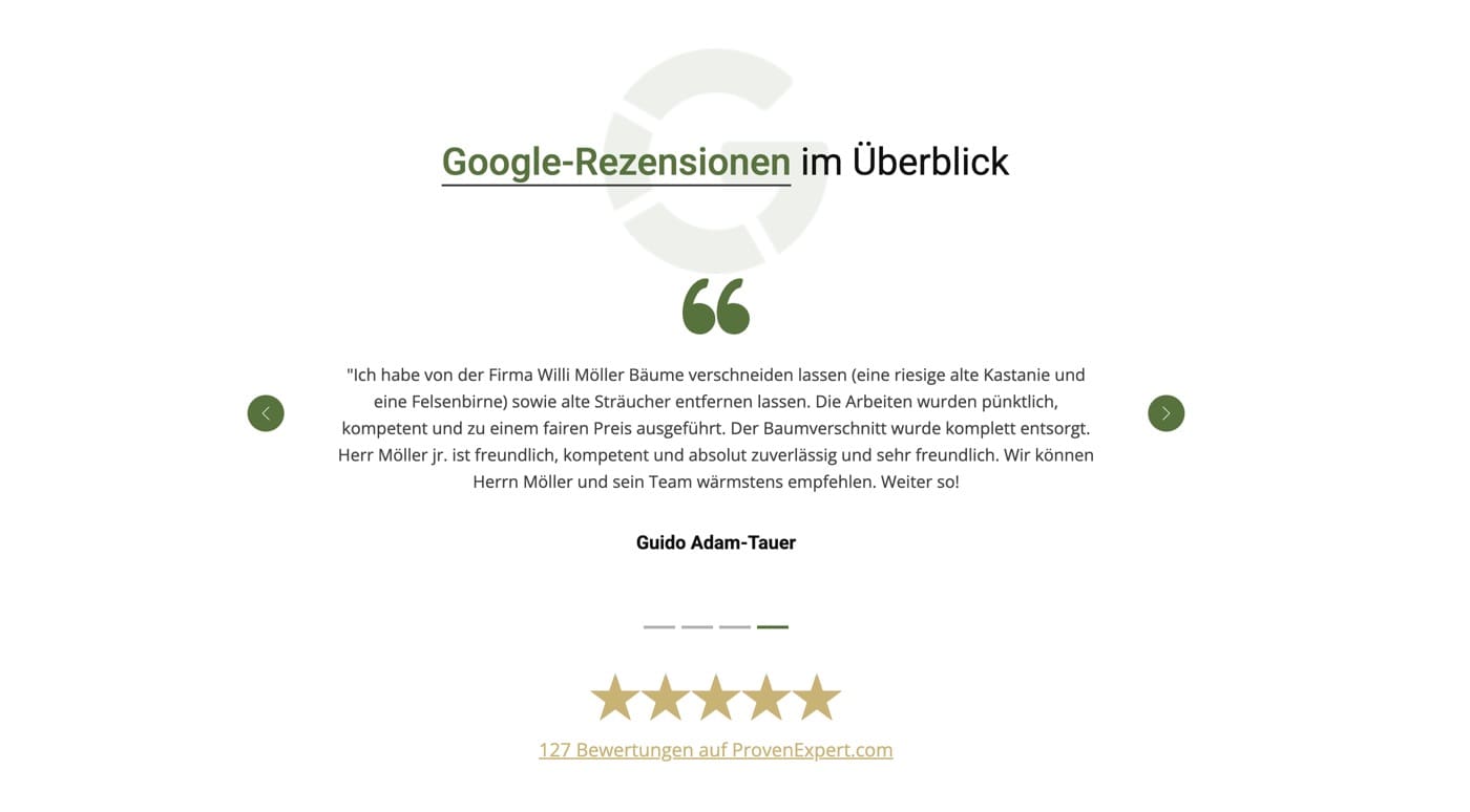 Ausschnitt 3 von 4 der Website von Garten- & Landschaftspflege Willi Möller, Frankfurt am Main