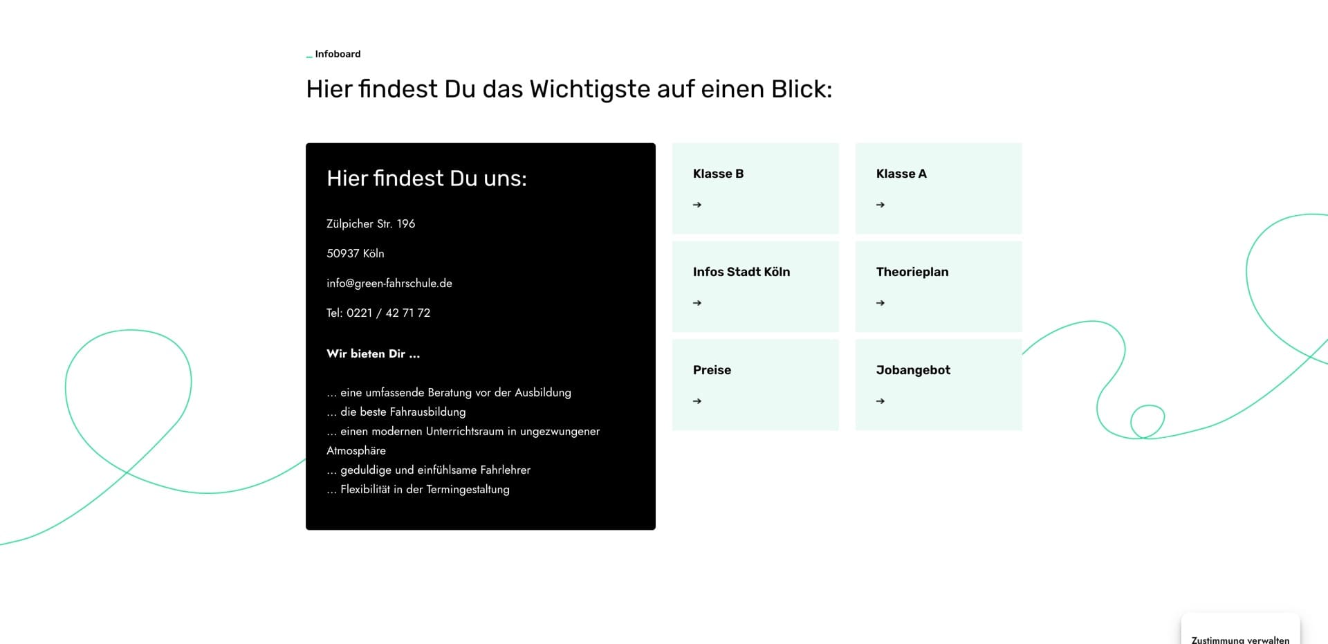 Ausschnitt 4 von 5 der Website von Green Fahrschule, Köln