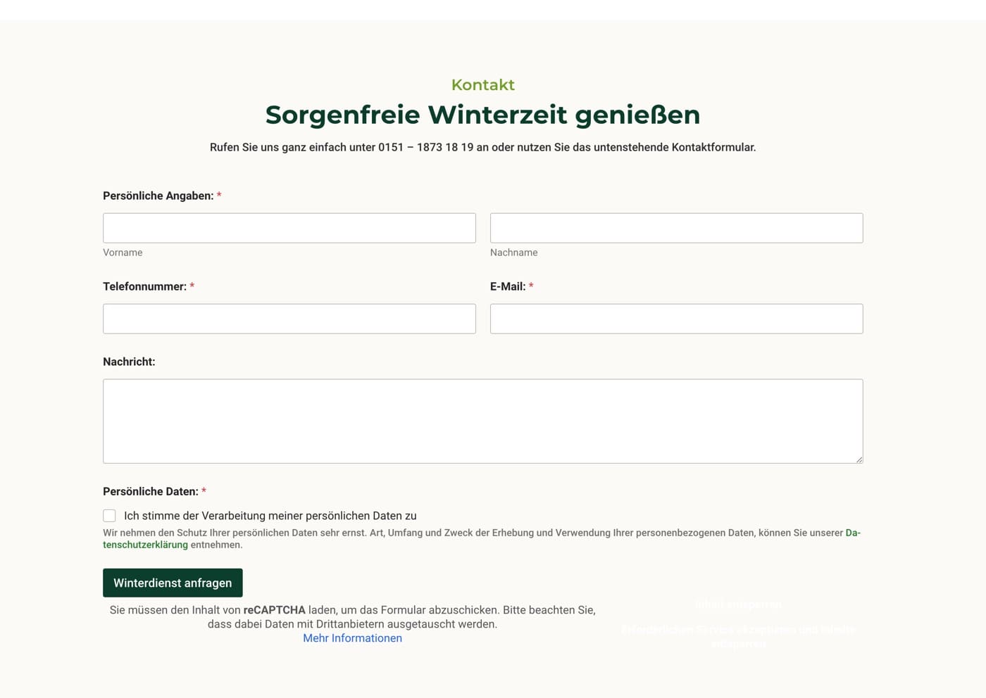 Ausschnitt 4 von 5 der Website von Galabau Wesserling, Kreis Stormarn