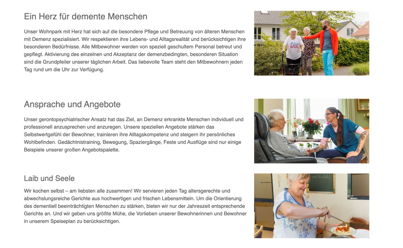 Ausschnitt 4 von 4 der Website von LBD, Berlin