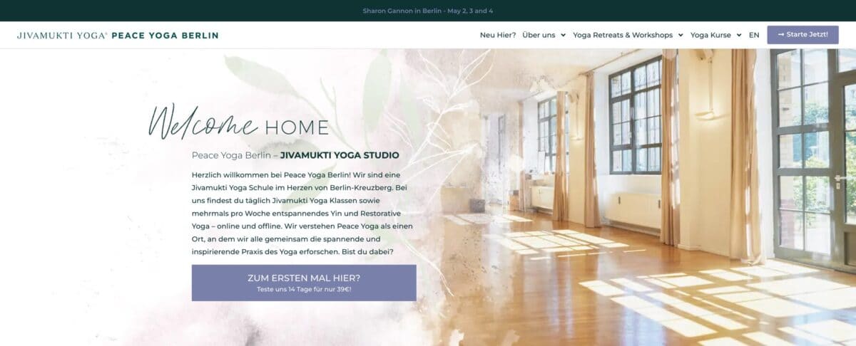 Screenshot der Website
