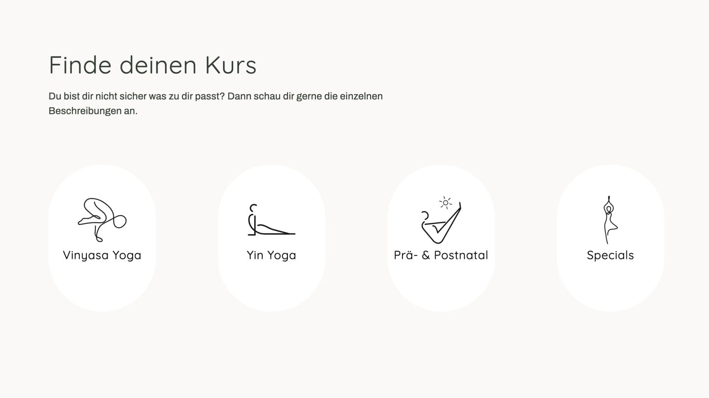 Ausschnitt 1 von 6 der Website von Yoogamii, Rhein-Sieg-Kreis