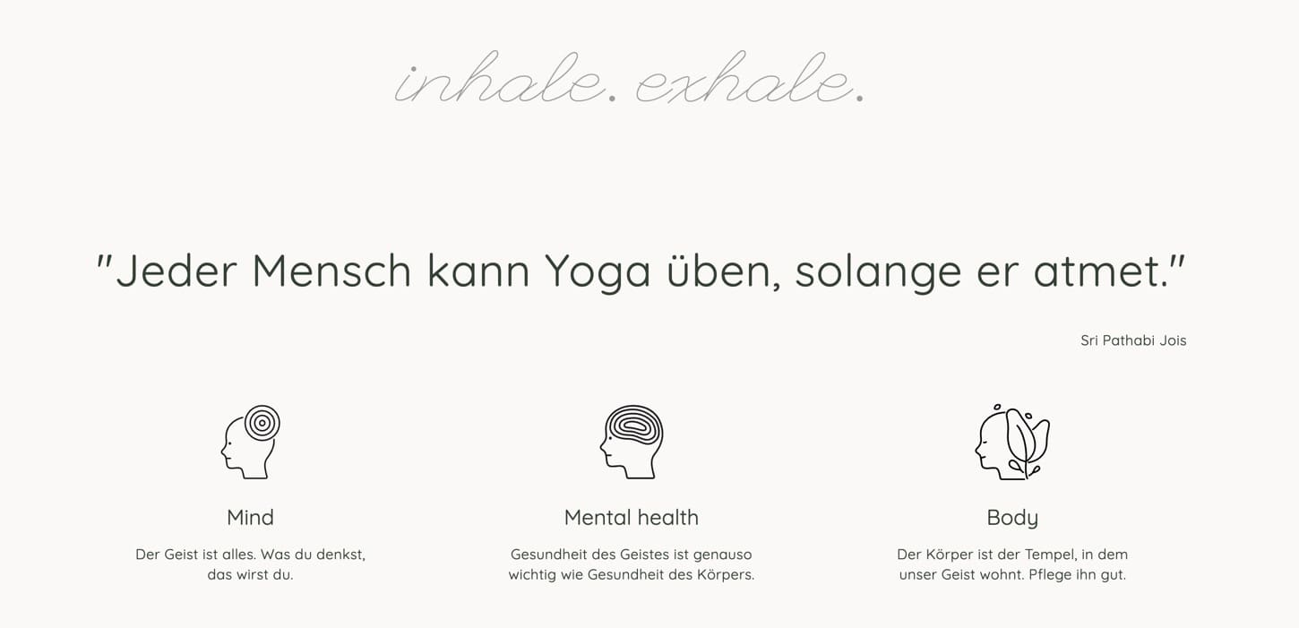 Ausschnitt 3 von 6 der Website von Yoogamii, Rhein-Sieg-Kreis