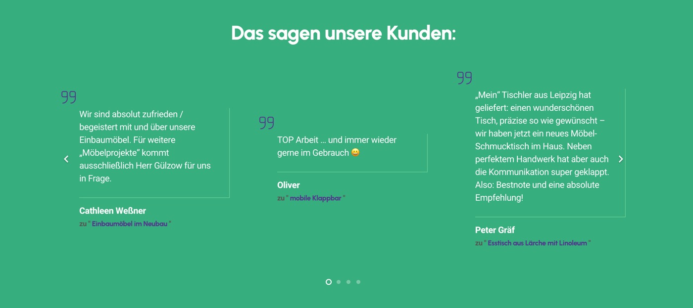 Ausschnitt 3 von 6 der Website von deinTischler Leipzig, Leipzig