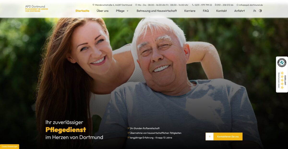 Screenshot der Website