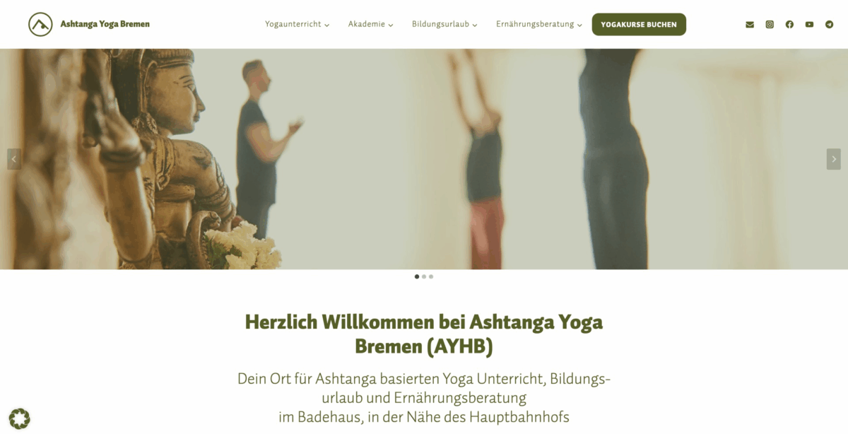 Screenshot der Website