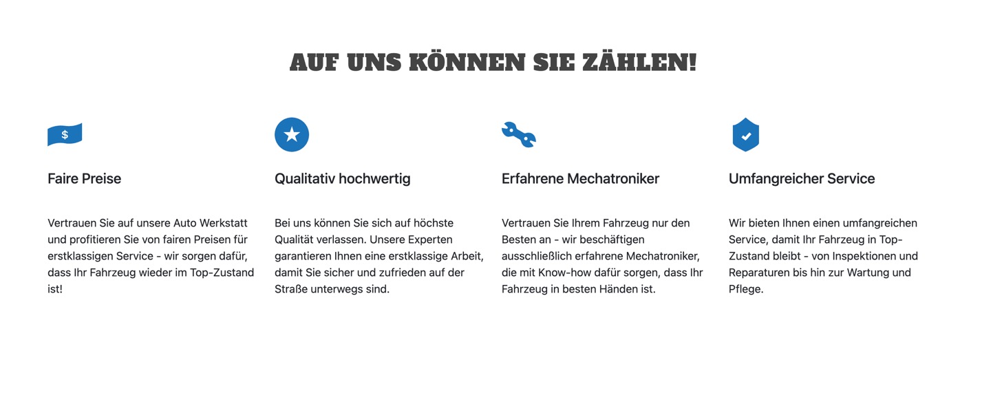 Ausschnitt 1 von 3 der Website von Autoservice Mirzoev, Berlin