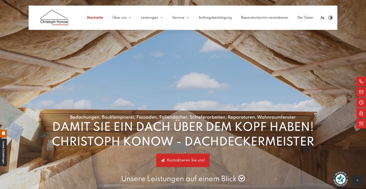 Screenshot der Website