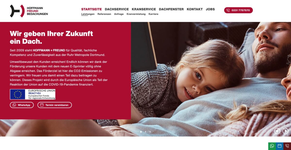 Screenshot der Website