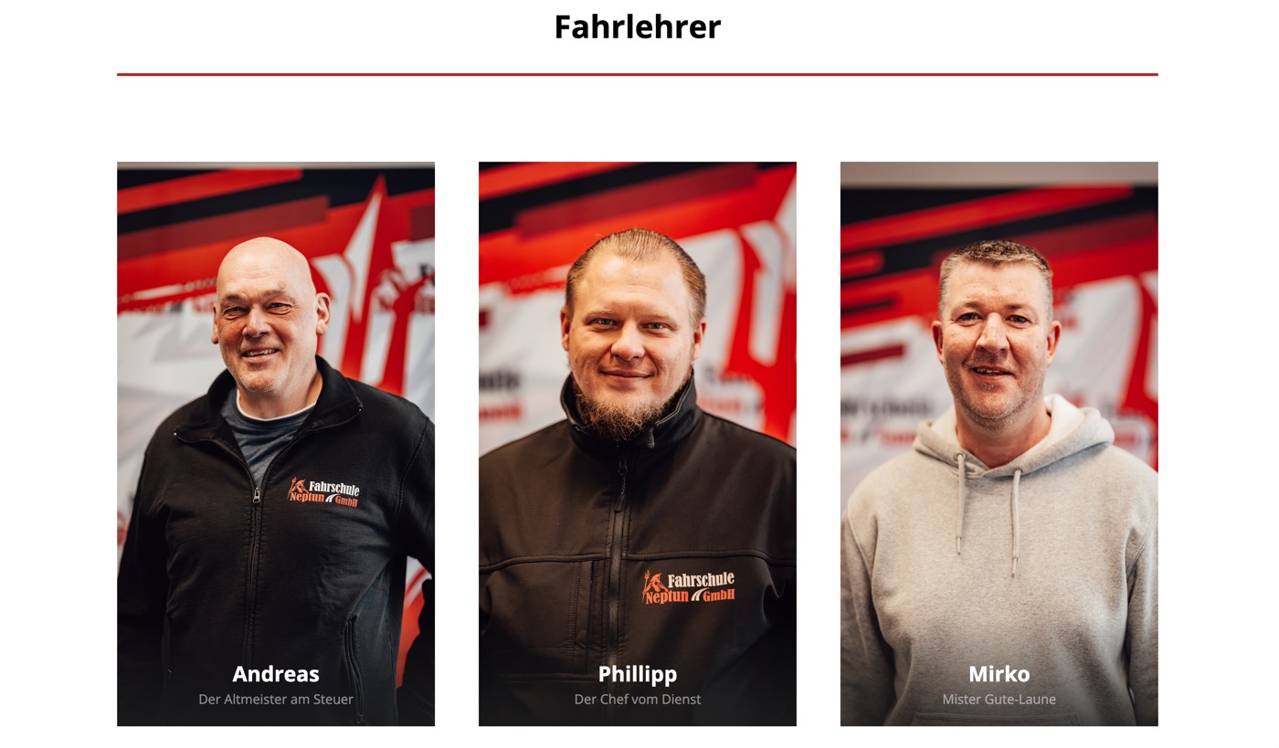Ausschnitt 4 von 5 der Website von Fahrschule Neptun, Landkreis Nordwestmecklenburg