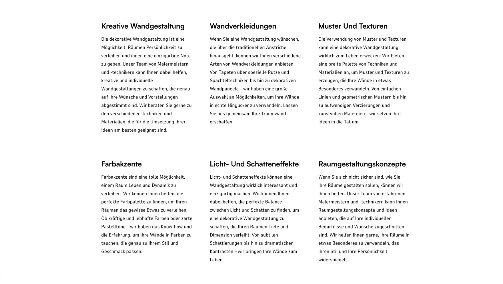 Ausschnitt 2 von 4 der Website von Meisterbetrieb Daief, Stuttgart