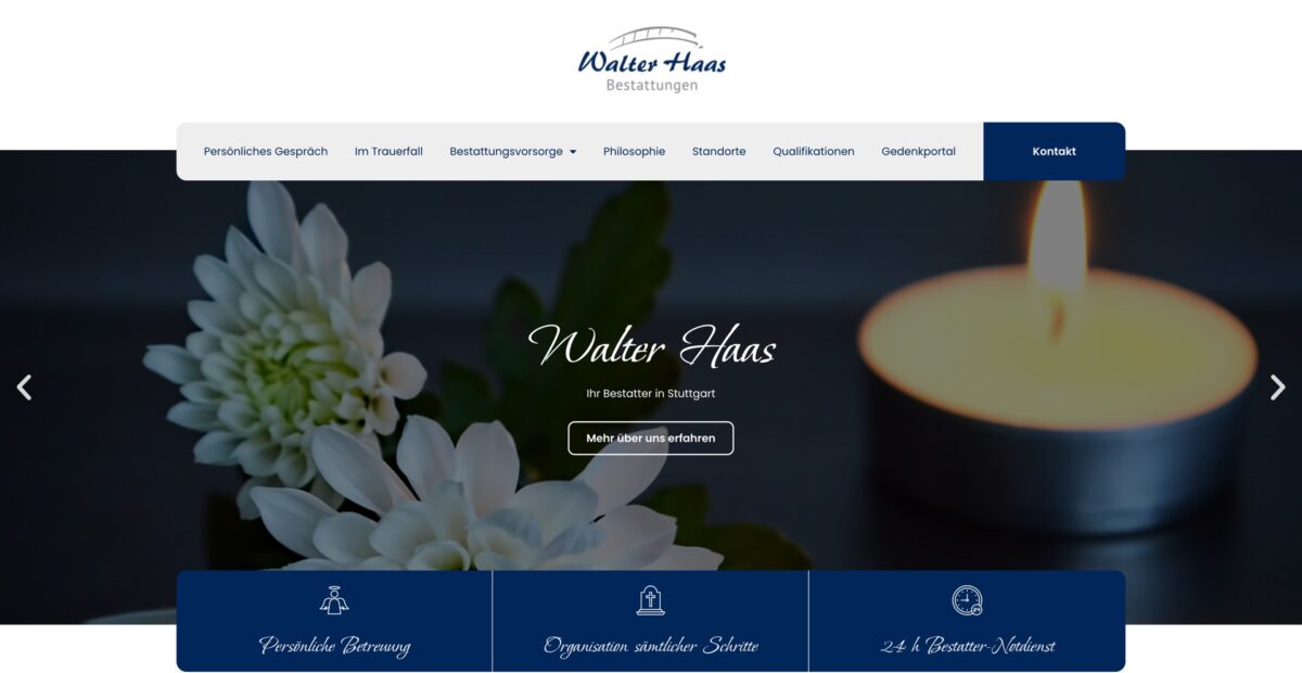Screenshot der Website