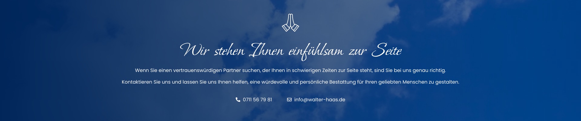 Ausschnitt 5 von 5 der Website von Walter Haas Bestattungen, Stuttgart