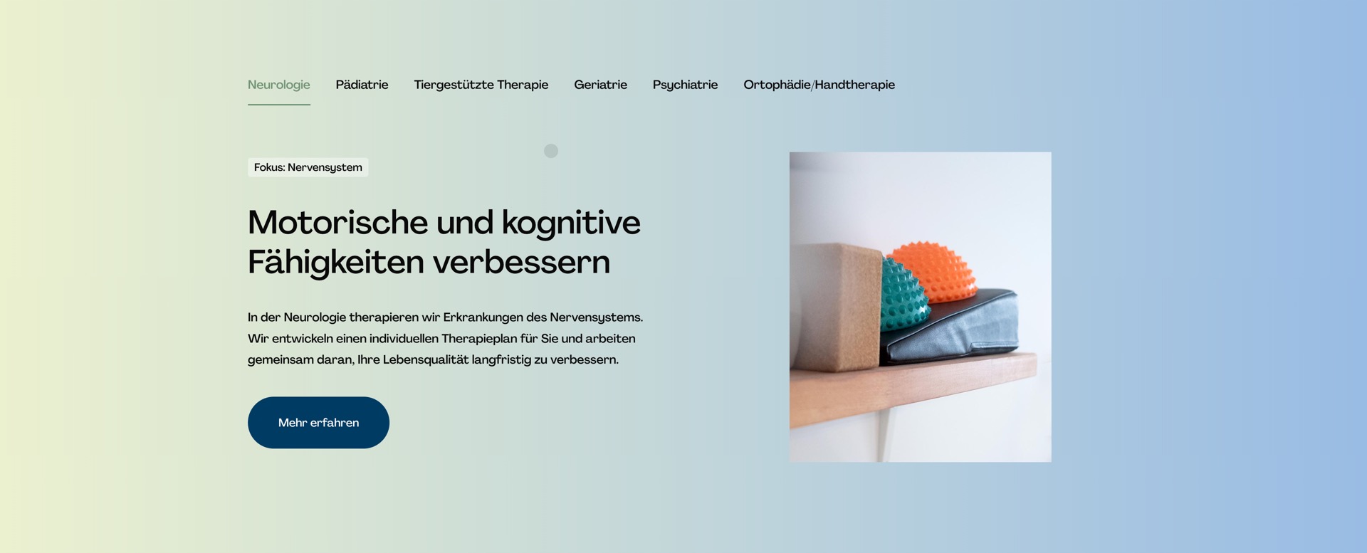 Ausschnitt 2 von 4 der Website von Ergotherapie Braunsfeld, Köln