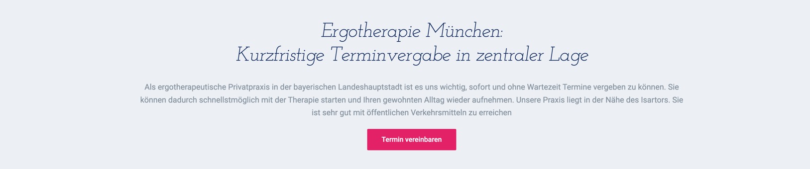 Ausschnitt 5 von 5 der Website von Praxis für Ergotherapie und Handtherapie Anne Münch, München