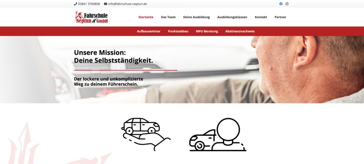 Screenshot der Website