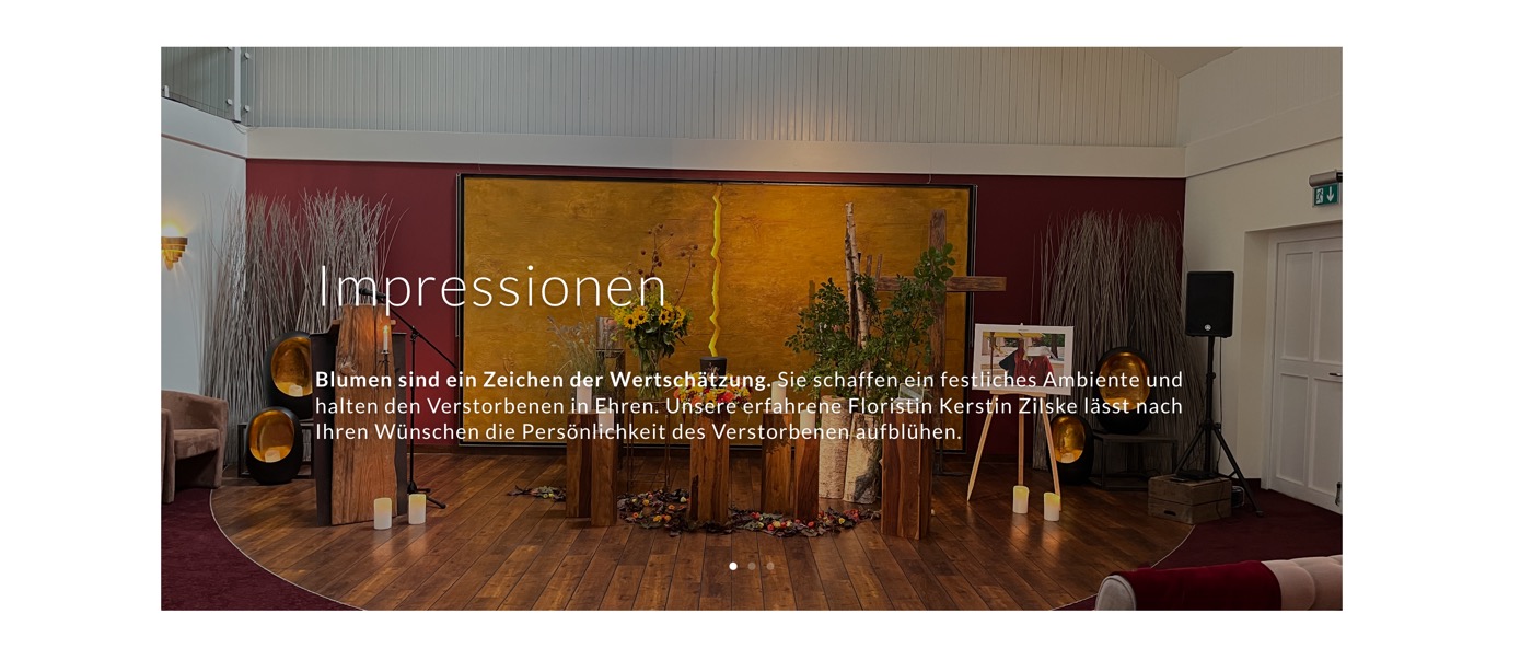 Ausschnitt 6 von 6 der Website von Bestattungen Dabringhaus, Kreis Ostholstein