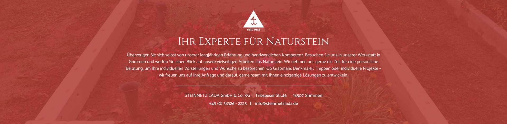 Ausschnitt 5 von 5 der Website von STEINMETZ LADA, Landkreis Vorpommern-Rügen