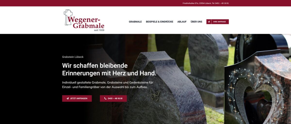 Screenshot der Website