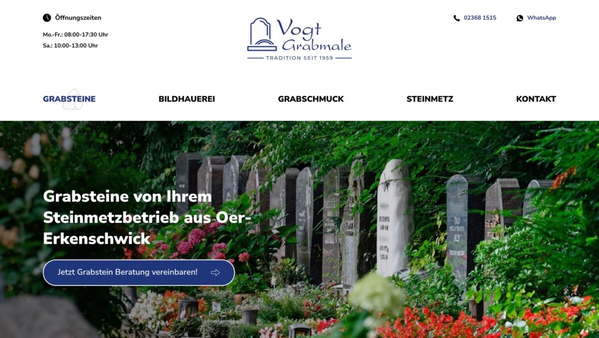 Screenshot der Website