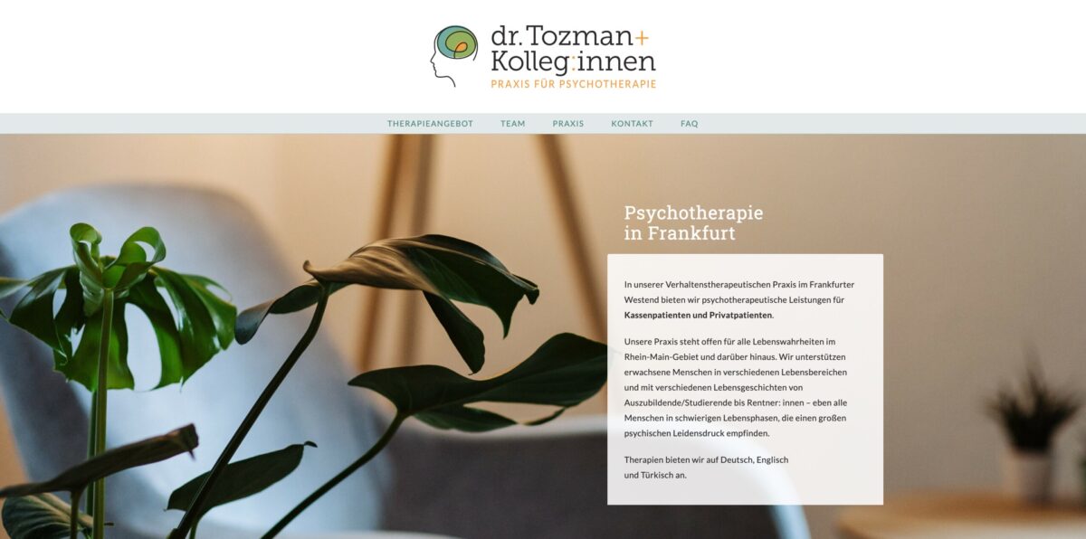 Screenshot der Website