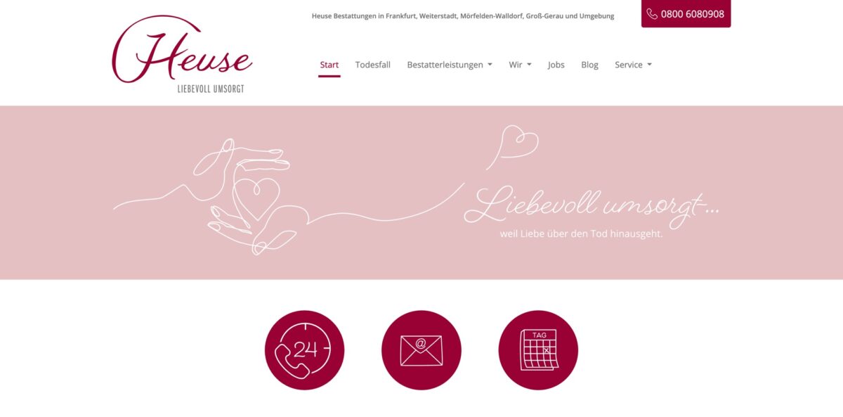 Screenshot der Website
