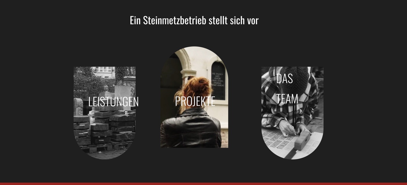 Ausschnitt 1 von 4 der Website von JH Steingestaltung, Leipzig