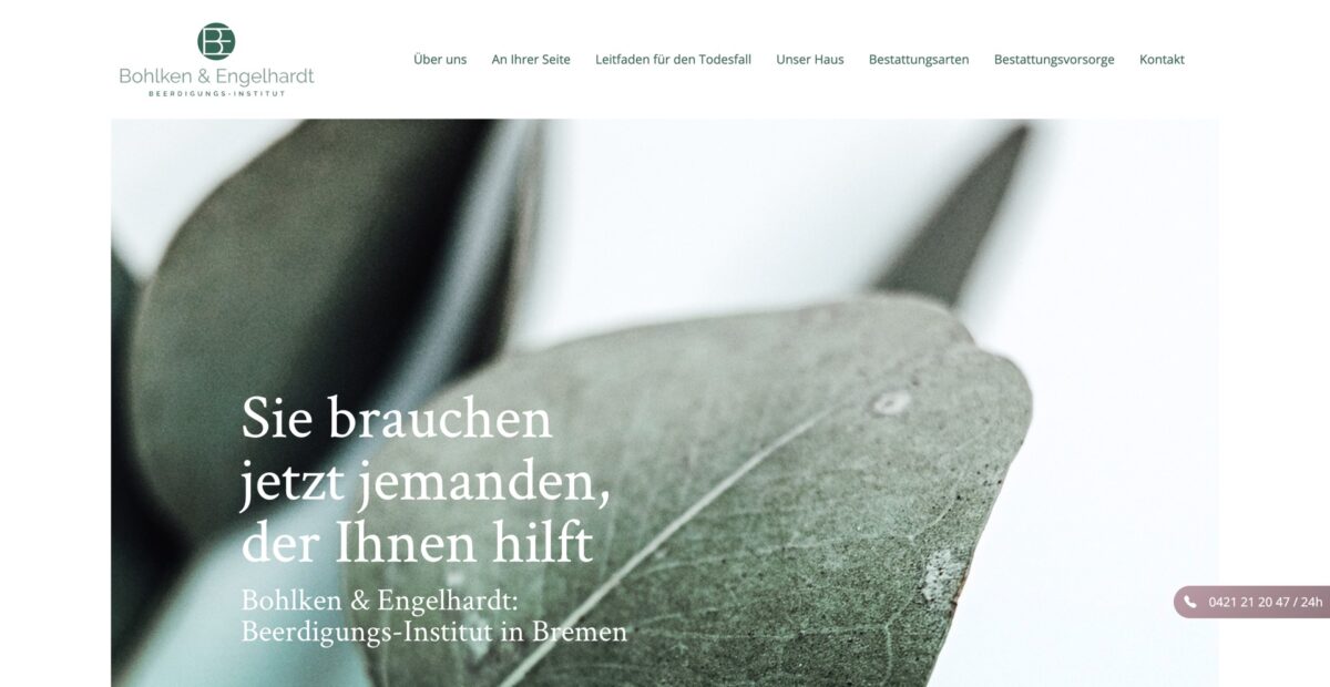 Bohlken & Engelhardt: Beerdigungs-Institut