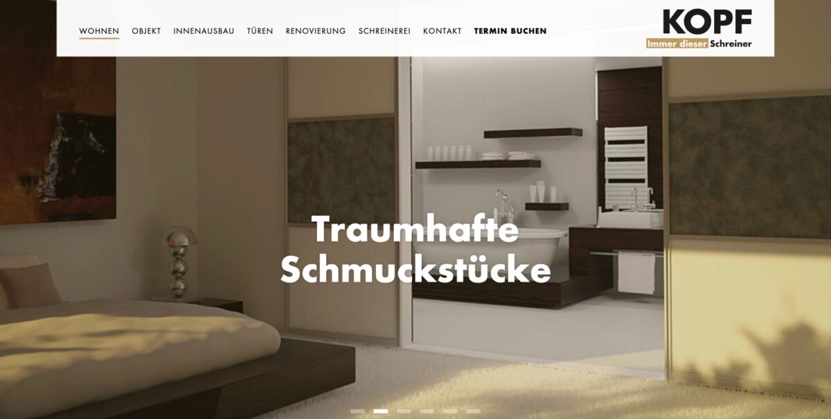 Screenshot der Website