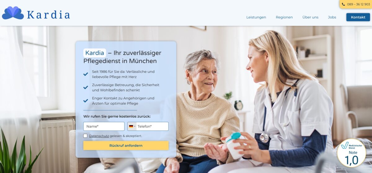 Screenshot der Website