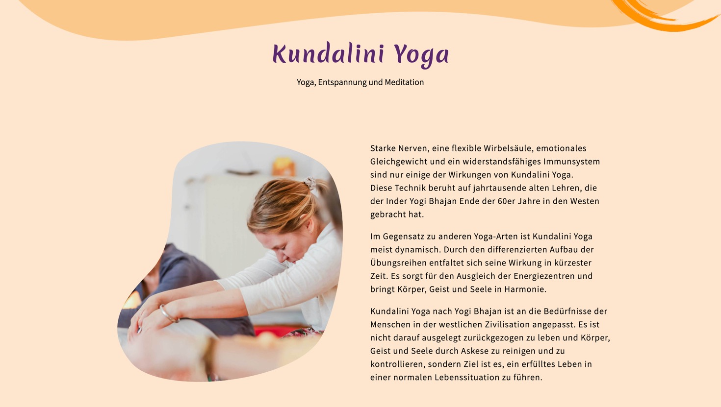 Ausschnitt 2 von 5 der Website von JiO Yoga Bochum, Bochum