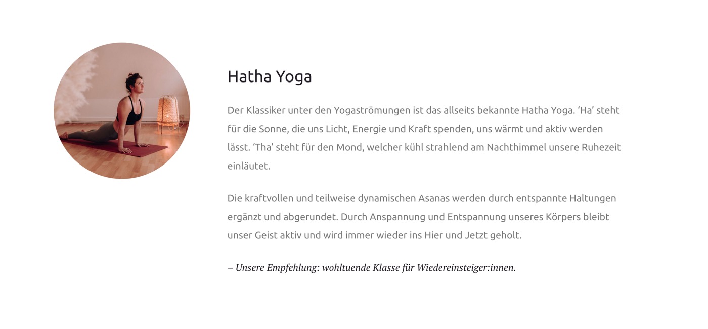 Ausschnitt 3 von 6 der Website von youyoga Rostock, Rostock