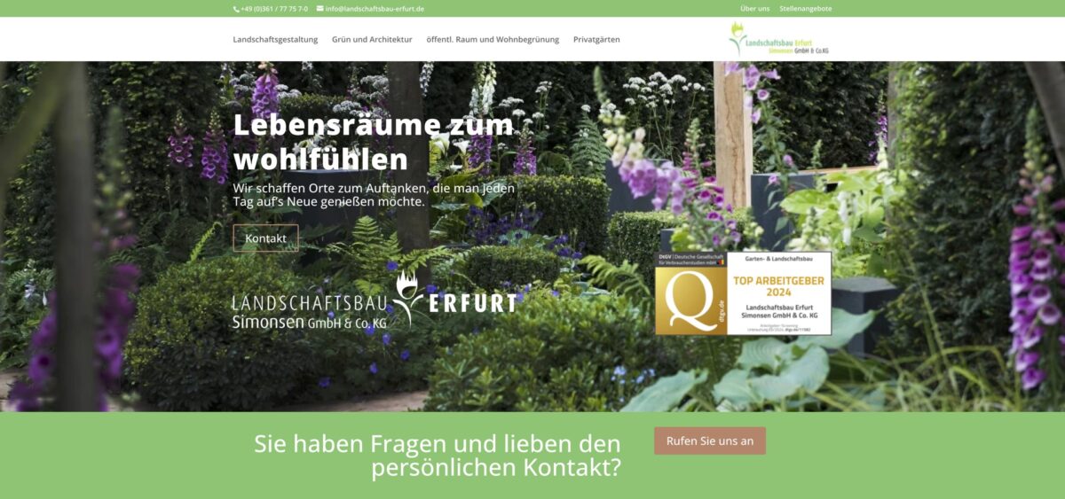 Screenshot der Website