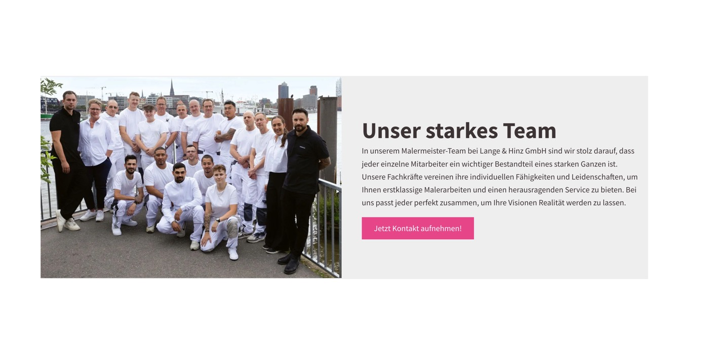 Ausschnitt 4 von 5 der Website von Lange & Hinz – Das Malermeister-Team, Hamburg