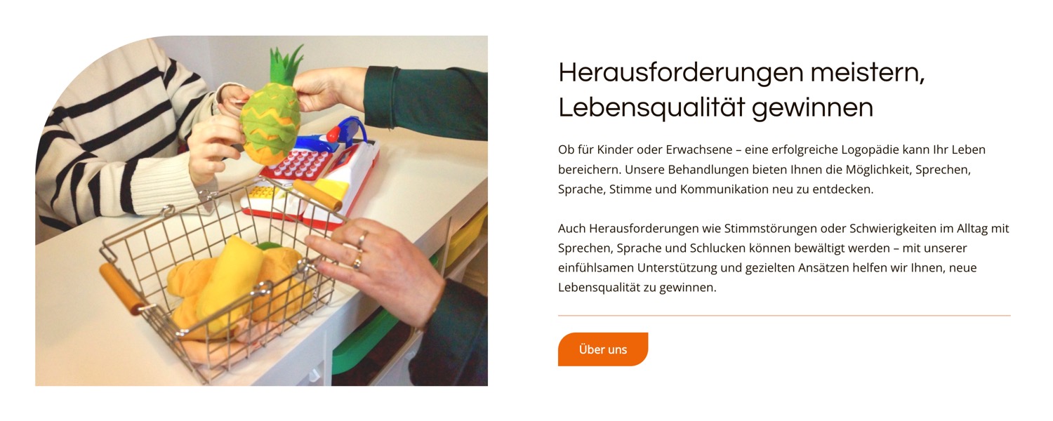 Ausschnitt 1 von 6 der Website von Logopädie Gängler, Berlin