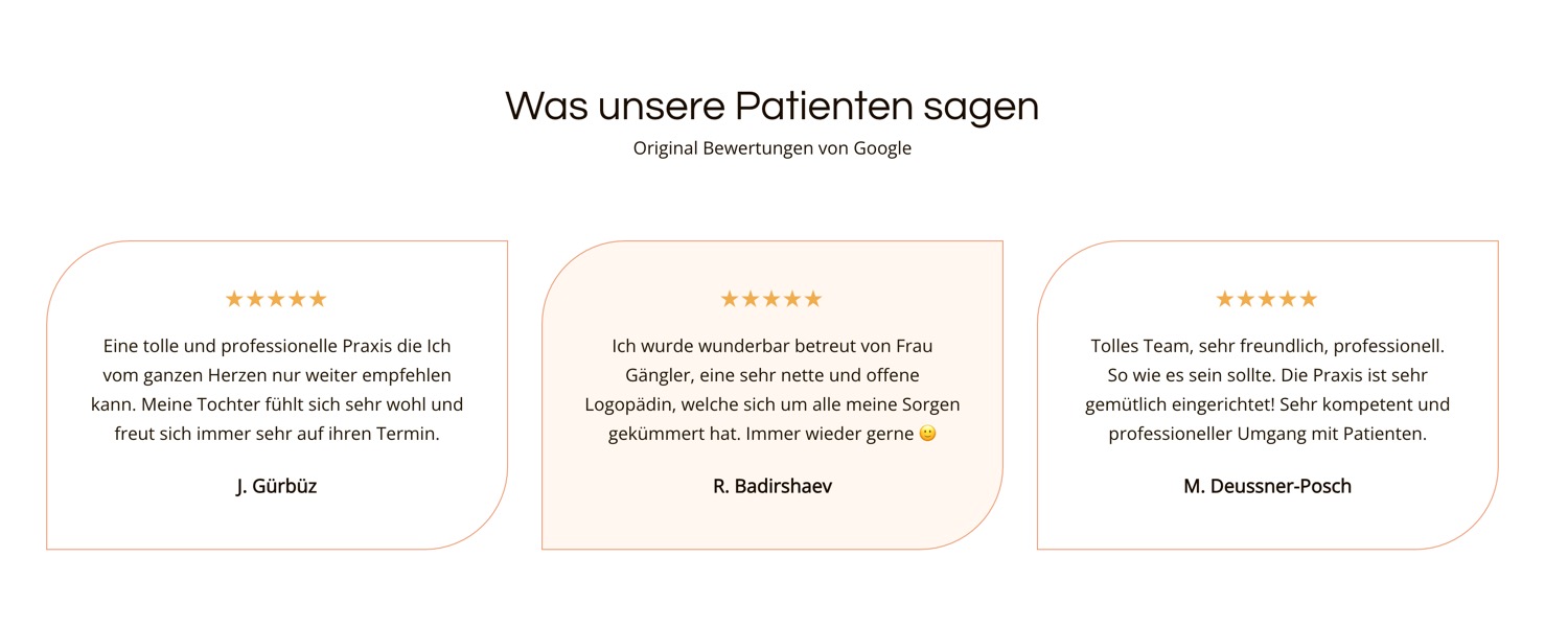 Ausschnitt 2 von 6 der Website von Logopädie Gängler, Berlin