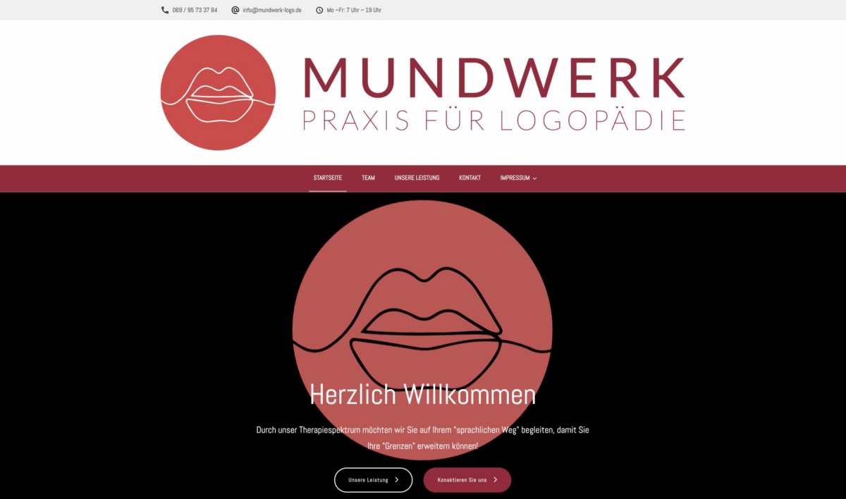 Screenshot der Website