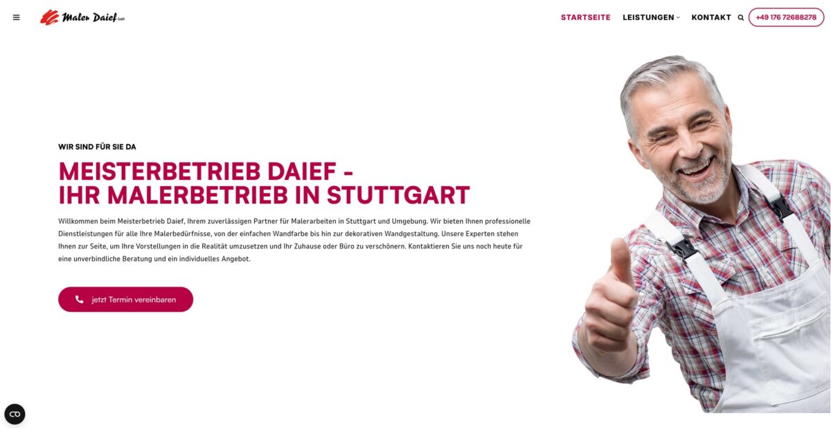 Screenshot der Website