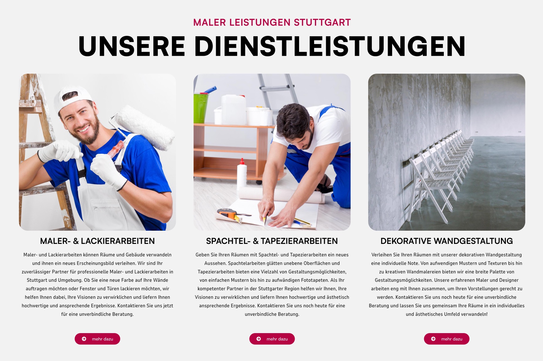 Ausschnitt 1 von 4 der Website von Meisterbetrieb Daief, Stuttgart